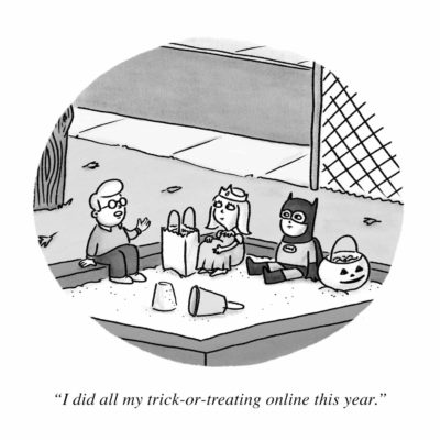 Online Trick Or Treating Cartoon